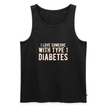 DIABETES: Type 1 Diabetes - Men's Premium Organic Tank Top - black - Front - AI Model Male 178 light (178cm)