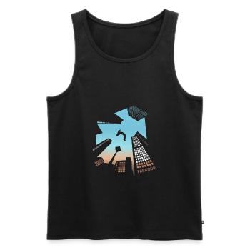 parkour - Men's Premium Organic Tank Top - black - Front - AI Model Male 178 light (178cm)