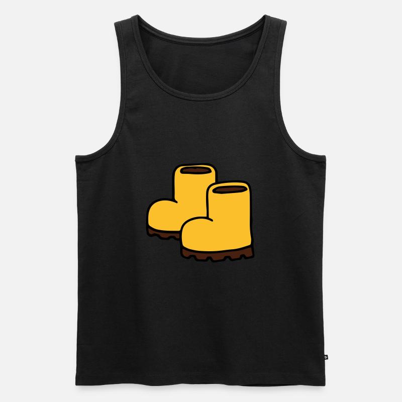 Stiefel Winterstiefel Regenstiefel - Männer Premium Bio Tank Top - Schwarz