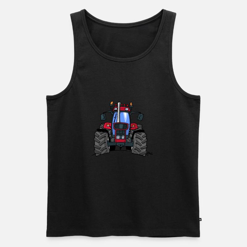 340 Red tractor - Männer Premium Bio Tank Top - Schwarz