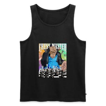 Chess Master Chimpanzee Chess Gift - Men's Premium Organic Tank Top - black - Front - Michal (187cm)