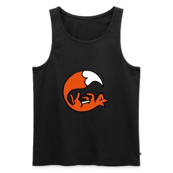 Cute playing fox - Niedlicher spielender Fuchs - Men's Premium Organic Tank Top - black - Front - AI Model Male 178 light (178cm)