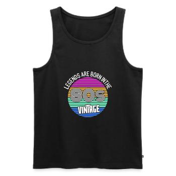 Born in the 80s - Men's Premium Organic Tank Top - black - Front - AI Model Male 178 light (178cm)