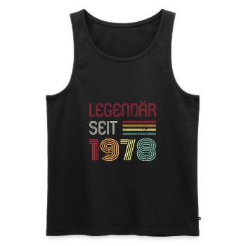 Legendär Seit 1978 Jahr Retro 78er Jahrgang - Männer Premium Bio Tank Top - Schwarz - Vorne - Michal (187cm)