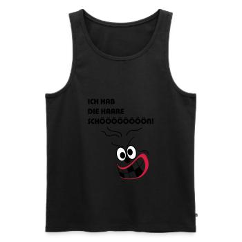 Ich hab die Haare schön - Männer Premium Bio Tank Top - Schwarz - Vorne - AI Model Male 178 light (178cm)
