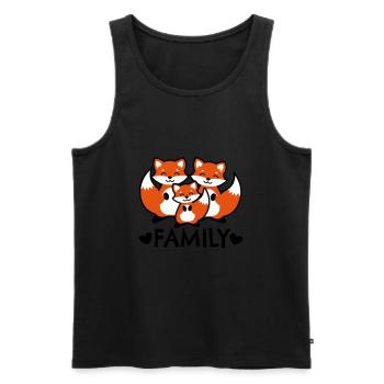 Famille Fox Famille Fox famille renard - Débardeur bio Premium Homme - noir - Devant - Michal (187cm)