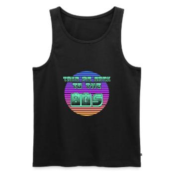 Leben in den 80s - Männer Premium Bio Tank Top - Schwarz - Vorne - Michal (187cm)