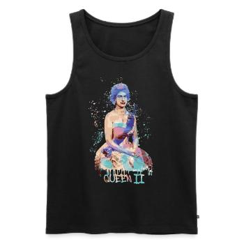 Queen II -Elizabeth England -Queen of England,bunt - Männer Premium Bio Tank Top - Schwarz - Vorne - Michal (187cm)