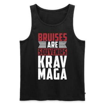 Les ecchymoses sont des souvenirs cadeau krav maga - Débardeur bio Premium Homme - noir - Devant - AI Model Male 178 light (178cm)