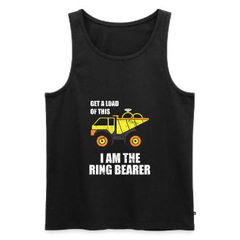 Best man ring gift - Men's Premium Organic Tank Top - black - Front - Michal (187cm)
