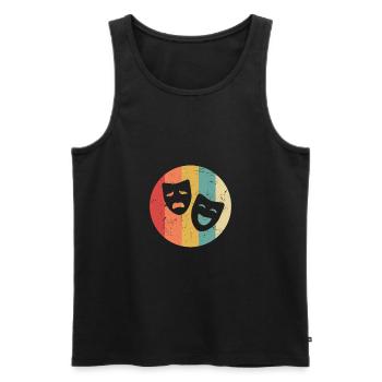 Drama Masks Theatre sad and happy - Men's Premium Organic Tank Top - black - Front - AI Model Male 178 light (178cm)
