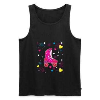 Rollerblade Pink Roller Skates Roller Skating - Männer Premium Bio Tank Top - Schwarz - Vorne - AI Model Male 178 light (178cm)