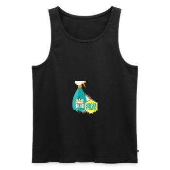 Funny Linux Penguin Tux Cleaner Gift Computer - Men's Premium Organic Tank Top - black - Front - AI Model Male 178 light (178cm)