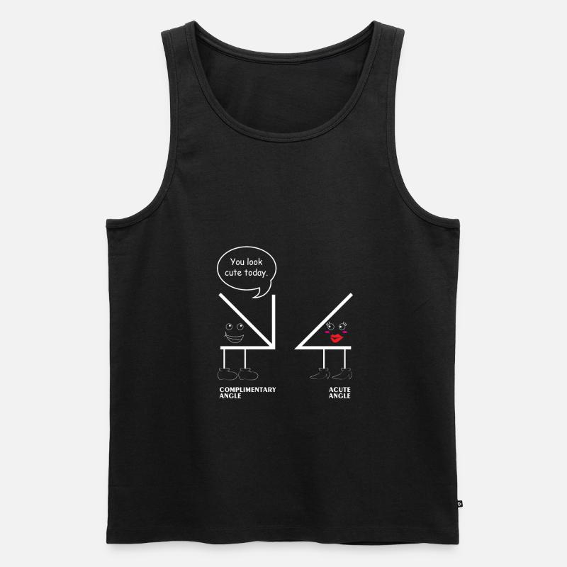 Mathématiques cours de t-shirt école angle maths blague - Débardeur bio Premium Homme - noir
