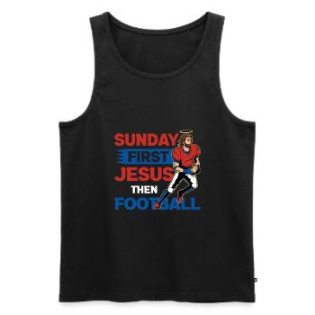Joueur de football américain Sports American Football - Débardeur bio Premium Homme - noir - Devant - Michal (187cm)