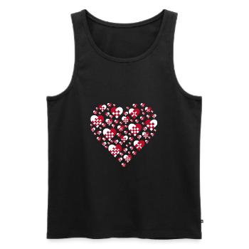 Julehjerte Danish Pleated Christmas Hearts - Men's Premium Organic Tank Top - black - Front - AI Model Male 178 light (178cm)