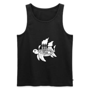 Schildkröte - Fabrik, Rauch, Smog Luft, Tierschutz - Männer Premium Bio Tank Top - Schwarz - Vorne - AI Model Male 178 light (178cm)