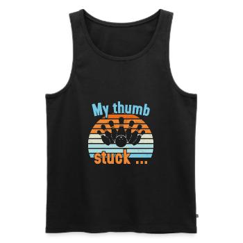 My Thumb stuck / Bowling - Männer Premium Bio Tank Top - Schwarz - Vorne - AI Model Male 178 light (178cm)