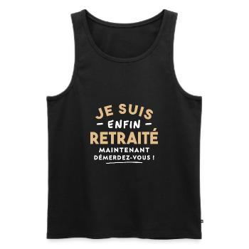 Je suis enfin retraité maintenant, Futur retraité - Débardeur bio Premium Homme - noir - Devant - Michal (187cm)