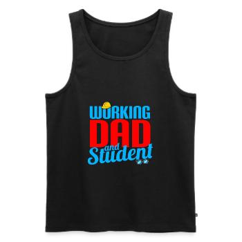 Working Dad And Student - Men's Premium Organic Tank Top - black - Front - Michal (187cm)
