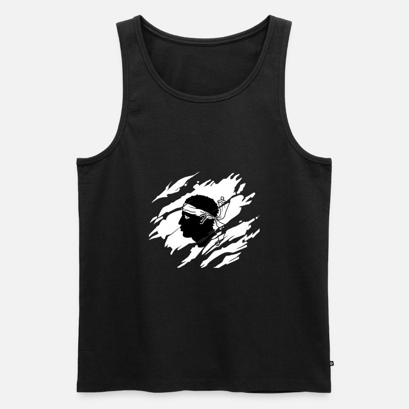 Korsika Flagge - Männer Premium Bio Tank Top - Schwarz