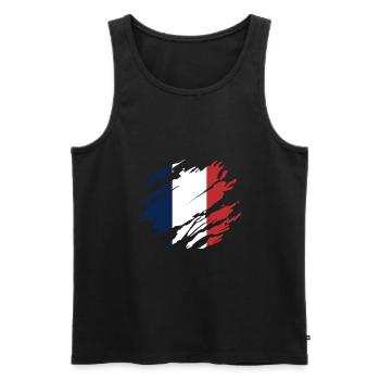 Frankreich Flagge - Männer Premium Bio Tank Top - Schwarz - Vorne - Michal (187cm)