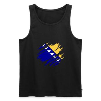 Flagge Bosnien bosnisches - Männer Premium Bio Tank Top - Schwarz - Vorne - AI Model Male 178 light (178cm)
