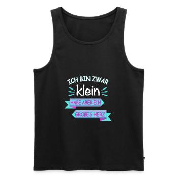 Ich bin zwar klein großes Herz Spruch - Männer Premium Bio Tank Top - Schwarz - Vorne - AI Model Male 178 light (178cm)