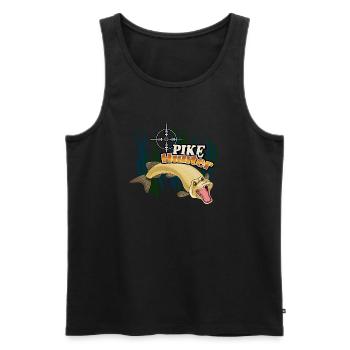 Hecht - Männer Premium Bio Tank Top - Schwarz - Vorne - AI Model Male 178 light (178cm)