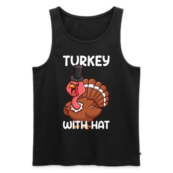 Cadeau de célébration de la fête de la dinde de Thanksgiving - Débardeur bio Premium Homme - noir - Devant - Michal (187cm)