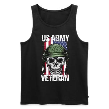 US Armee Soldat Flagge Geschenk - Männer Premium Bio Tank Top - Schwarz - Vorne - Michal (187cm)