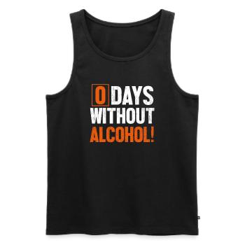 0 Days Without Alcohol - Men's Premium Organic Tank Top - black - Front - Michal (187cm)