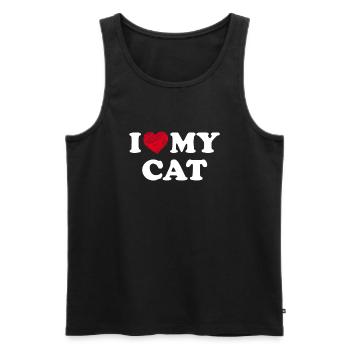I Love My Cat - Men's Premium Organic Tank Top - black - Front - Michal (187cm)