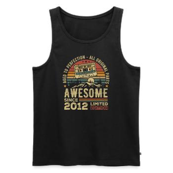 Vintage Birthday Gift 2012 | Born in 2012 - Men's Premium Organic Tank Top - black - Front - Michal (187cm)