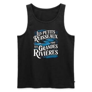 Les petits ruisseaux font les grandes rivières" - Débardeur bio Premium Homme - noir - Devant - Michal (187cm)