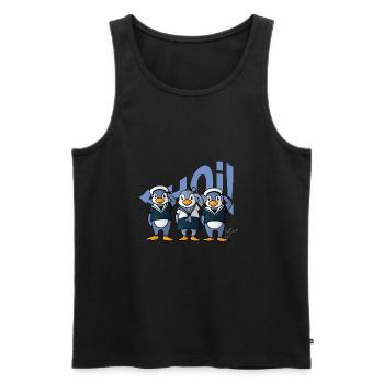 Ahoi Penguins - Men's Premium Organic Tank Top - black - Front - AI Model Male 178 light (178cm)