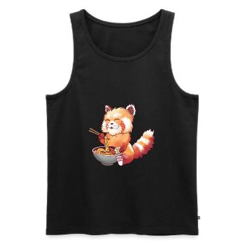 Red Panda Ramen - Men's Premium Organic Tank Top - black - Front - Michal (187cm)