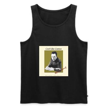Sei cool wie Albert Camus! - Männer Premium Bio Tank Top - Schwarz - Vorne - AI Model Male 178 light (178cm)