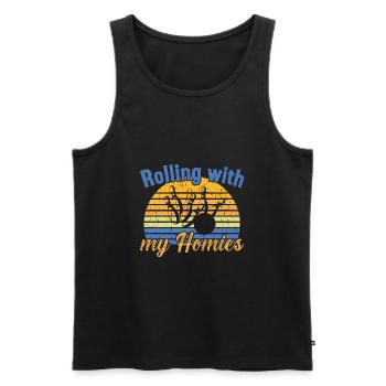 Rouler avec mes Homies / Bowling - Débardeur bio Premium Homme - noir - Devant - Michal (187cm)