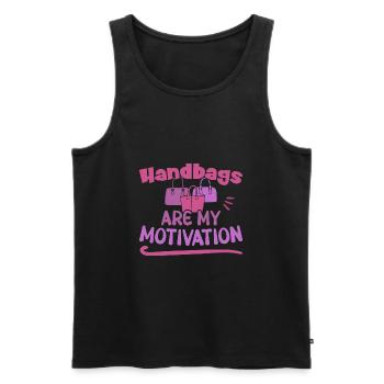 Handbags are my Motivation / Handbag Shopping - Men's Premium Organic Tank Top - black - Front - AI Model Male 178 light (178cm)