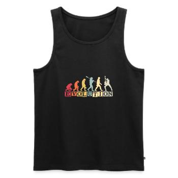 Human Evolution Guitar Band Retro Vintage - Débardeur bio Premium Homme - noir - Devant - Michal (187cm)