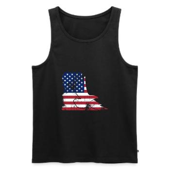 Flagge USA Adler - Männer Premium Bio Tank Top - Schwarz - Vorne - Michal (187cm)