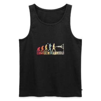 Evolution de l’homme Calisthenics Retro Vintage - Débardeur bio Premium Homme - noir - Devant - Michal (187cm)