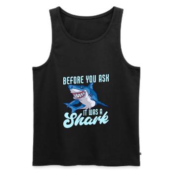 It Was A Shark Funny Amputee Prosthetic Surgery - Men's Premium Organic Tank Top - black - Front - Michal (187cm)