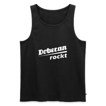 Doberan rockt - Textdesign mit Stadtnamen - Männer Premium Bio Tank Top - Schwarz - Vorne - Michal (187cm)