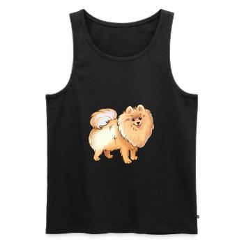 Pomeranian - Men's Premium Organic Tank Top - black - Front - Michal (187cm)