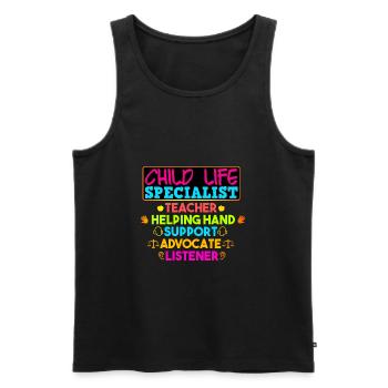 Teacher Helping Hand Support Advocate Listener - Men's Premium Organic Tank Top - black - Front - AI Model Male 178 light (178cm)