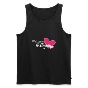 Weltbeste Kollegin Herz - Männer Premium Bio Tank Top - Schwarz - Vorne - Michal (187cm)