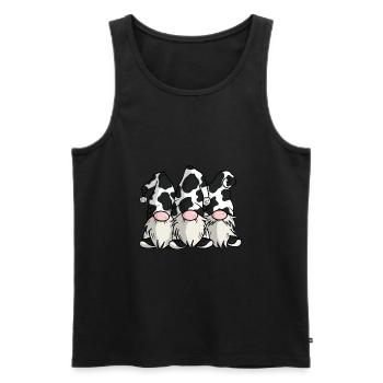 Cute Cow Print Gnomes - Men's Premium Organic Tank Top - black - Front - AI Model Male 178 light (178cm)