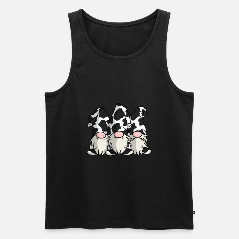 Gnomes mignons d’impression de vache - Débardeur bio Premium Homme - noir